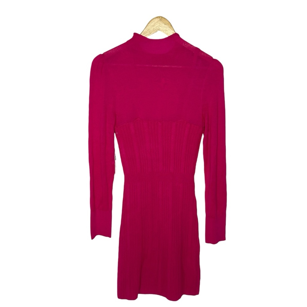 NEW Hot Pink Anthropologie Turtleneck Sweater Dress m - Picture 5 of 16